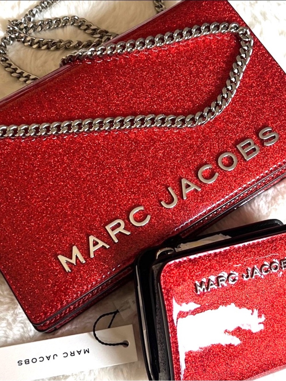 MARC JACOBS Red Glitter Party Wizard of Oz Crossbody w/matching Wallet NWT